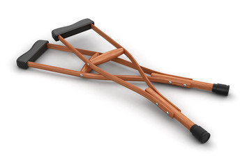 Crutches (clipping path included)
