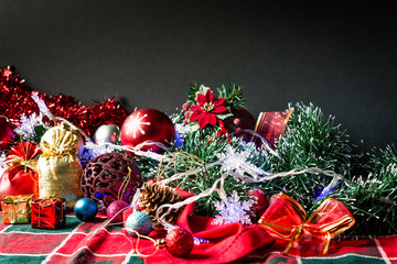 christmas decoration over dark background