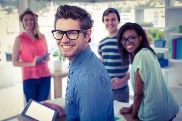 Creative businessteam working hard together