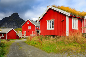 Fototapeta na wymiar Fishing village in Lofoten Islands, Norway