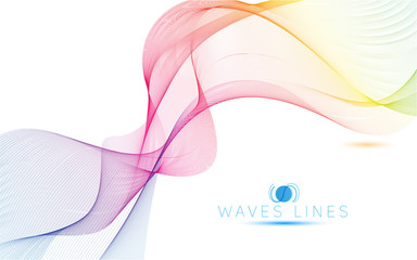 colorful light waves line bright abstract pattern illustration - 95795365