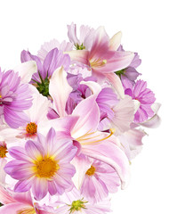 Obraz na płótnie Canvas Beautiful bouquet pink flowers garden 