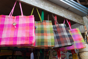 souvenir shop with handmade bags