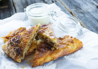 Delicious homemade pies with sour milk