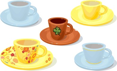 set of cups and saucers