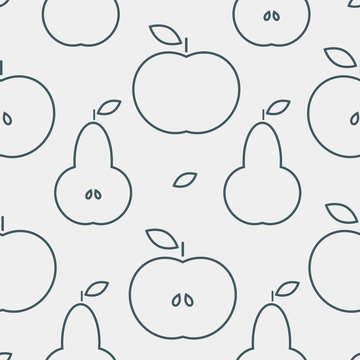 Different fruits seamless pattern. Vector illustration