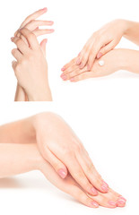 Collage of woman hands