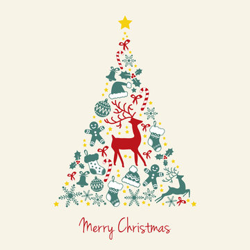 Christmas card, wishes, christmas tree