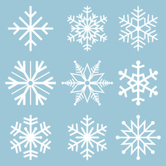 Fototapeta na wymiar Snowflake icons. Snowflake Vectors. Snowflakes set. Background for winter and christmas theme. Vector illustration. EPS10.