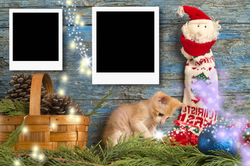 Christmas two instant empty photo frames