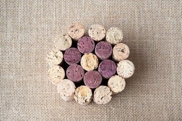 circle of used wine stoppers