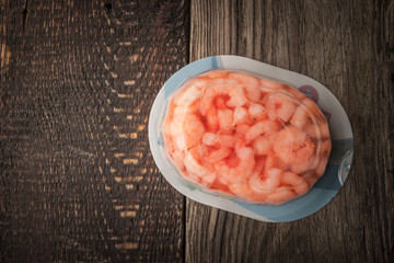 Shrimps in a package top view