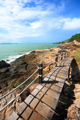 Fototapeta premium walkway beside the sea, sight seeing