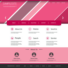 Website Template with Striped Header Design