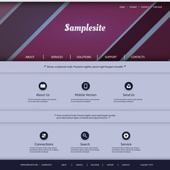 Website Template with Striped Header Design