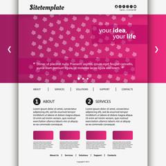 Website Design with Flower Pattern on the Header