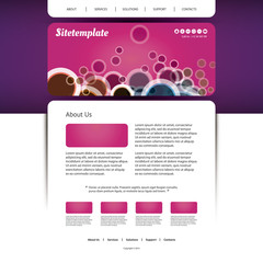 Website Template with Circles in Header Design