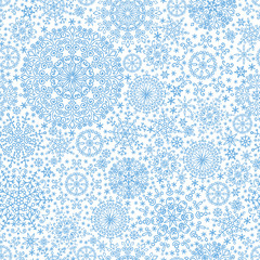 Snowflakes shapes seamless pattern