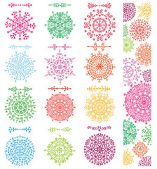 Snowflakes shapes,divider borders set,pattern