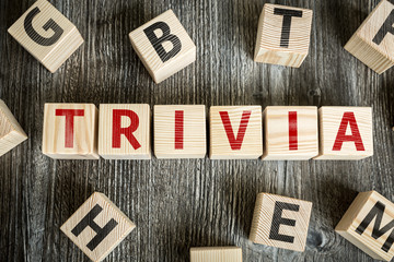 Wooden Blocks with the text: Trivia