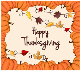 Obraz na płótnie Canvas Happy Thanksgiving Greeting Card or Background. Vector Illustration.