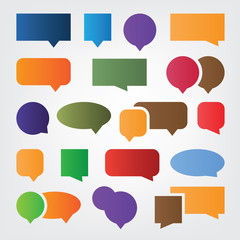 Collection of Colorful Speech And Thought Bubble Vector Designs Clip-Art