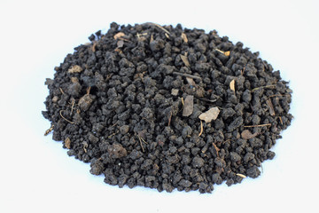 Pile of soil on white background