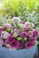 Beautiful bouquet of pink roses