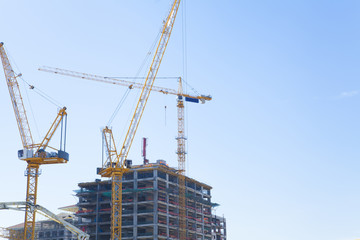 Fototapeta premium Cranes and construction site