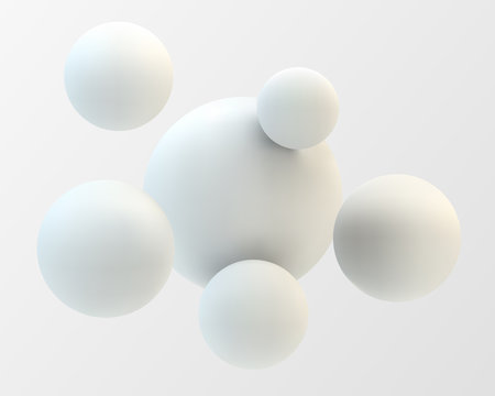Abstract 3D white spheric background. Vector illustration