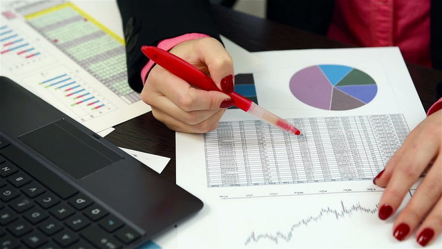 Checking Financial Data. Close Up