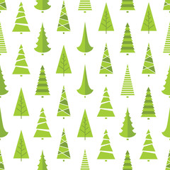 vector seamless pattern with stylized Christmas trees