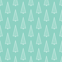 vector seamless pattern with stylized Christmas trees