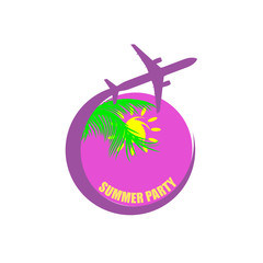 travel with summer party color vector