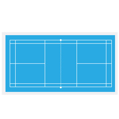 Blue badminton court