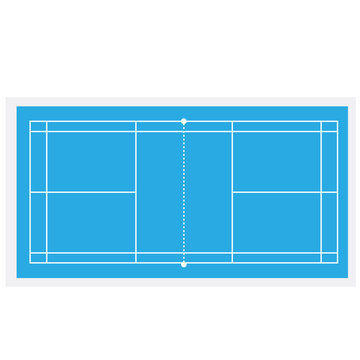 Blue badminton court