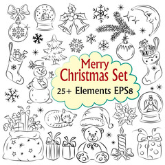Beautiful Christmas Vector Sketch Collection
