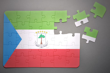 puzzle with the national flag of equatorial guinea