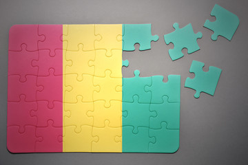 puzzle with the national flag of guinea