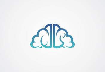 Obraz premium Brain logo vector