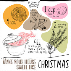 Smell like Christmas recipie illustration