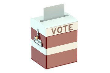 voting concept with flag of Latvia on ballot box
