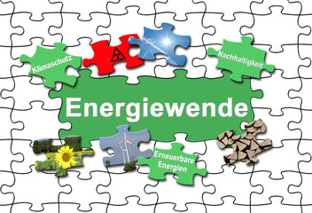 Energiewende 28 / Puzzle mit heraus genommenen Teilen