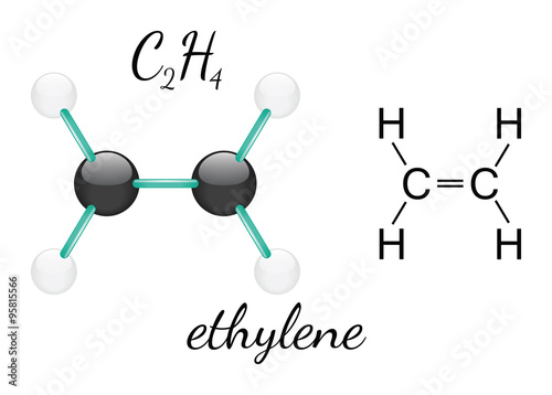"C2H4 ethylene molecule" Stock image and royaltyfree