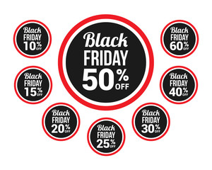 Obraz premium Black Friday % Off Labels