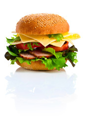 burger isolated on white  background