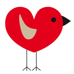 Twitter, bird and red heart