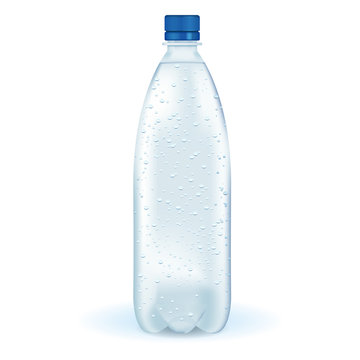 Bottle of sparkling water. 