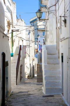 glimpse of an alley in a small town in Puglia, Mottola. Italy