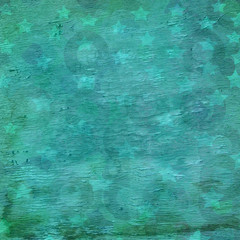 abstract circles and stars design with wood grain texture